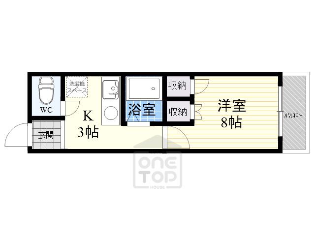 旭ビル(1K/3階)の間取り写真