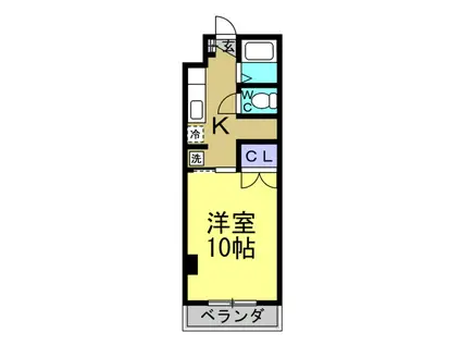 アルカサール(1K/3階)の間取り写真