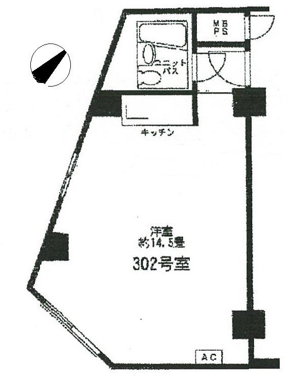 カサグランデミワ(ワンルーム/3階)の間取り写真