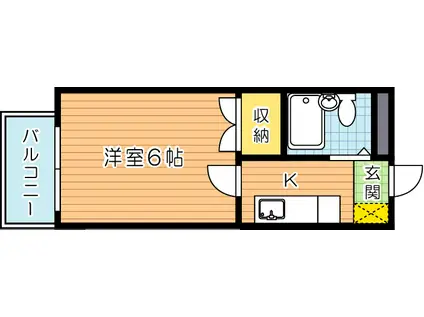 工大前アベニュー(1K/4階)の間取り写真