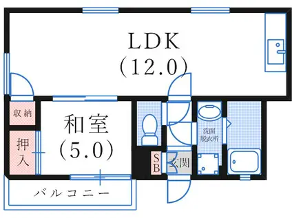 南五葉ハイツ(1LDK/3階)の間取り写真
