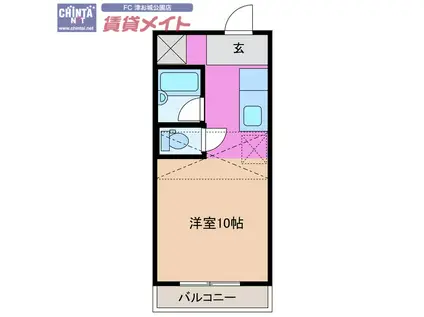 ZEROー1(ワンルーム/1階)の間取り写真