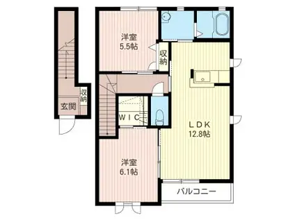 ライズ・プラミネントC棟(2LDK/2階)の間取り写真