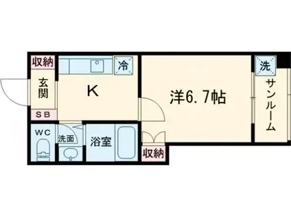 ニシダコーポ西ノ京(1K/2階)の間取り写真