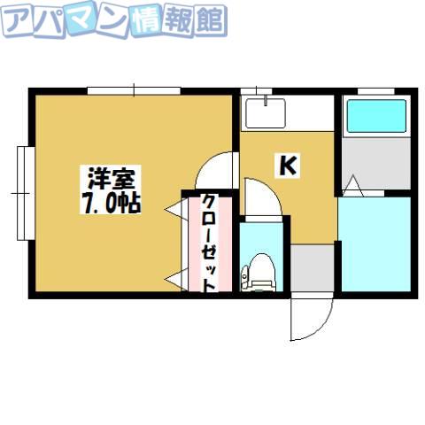 ライブアイⅡ(1K/2階)の間取り写真