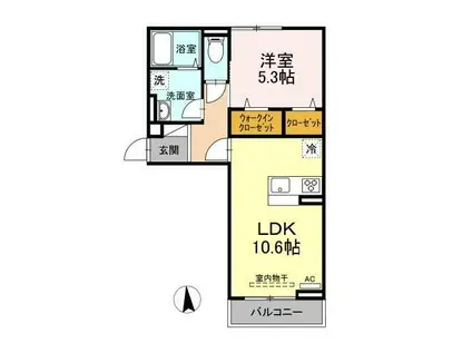 クレールリコルド(1LDK/2階)の間取り写真
