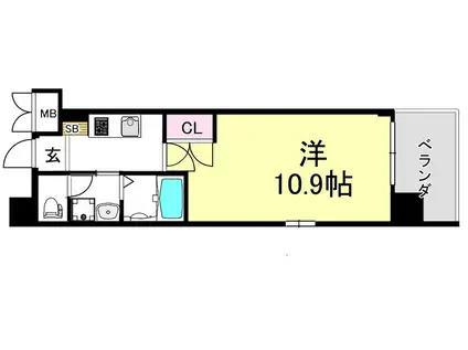 エスライズ新神戸(1K/3階)の間取り写真