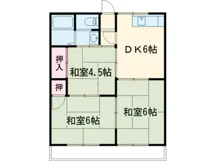 青山コーポ(3DK/2階)の間取り写真