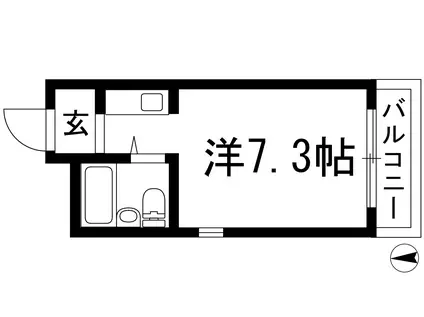 ダイドーメゾン甲東園(ワンルーム/2階)の間取り写真