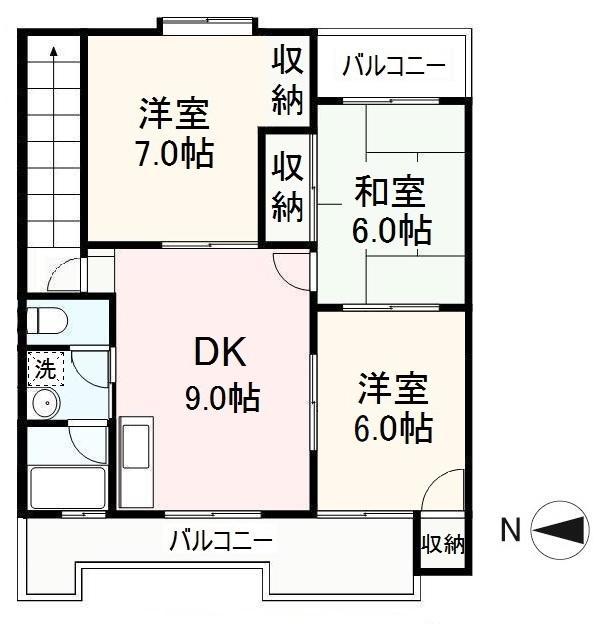 吉本マンション(3DK/1階)の間取り写真