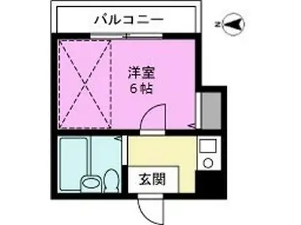 ジュネパレス北越谷第8(1K/3階)の間取り写真