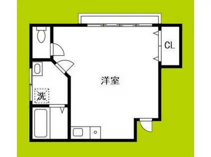謙徳ビル(ワンルーム/2階)の間取り写真