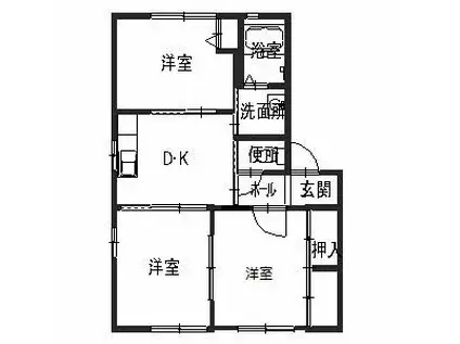シャーメゾン赤坂台(3DK/1階)の間取り写真