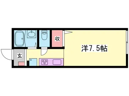 レクスコート(1K/2階)の間取り写真