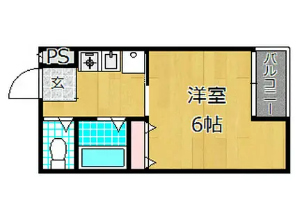 メルシー幸II(1K/1階)の間取り写真