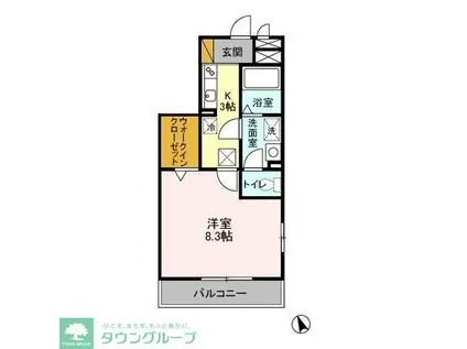 コンフォールK(1K/1階)の間取り写真