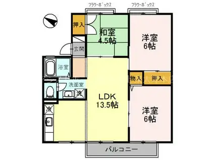 ハイツミヅホ(3LDK/2階)の間取り写真