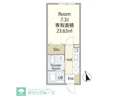 クレスト東村山(1K/1階)の間取り写真