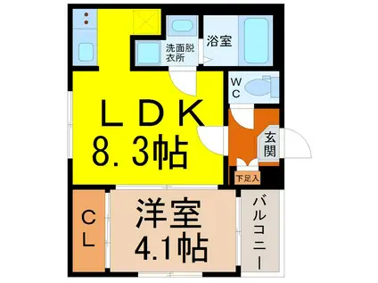 カノーパス日比野(1LDK/2階)の間取り写真
