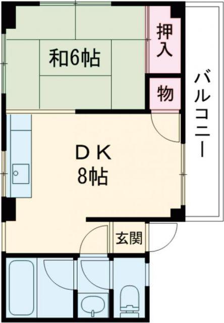 ライブ矢野(1DK/3階)の間取り写真