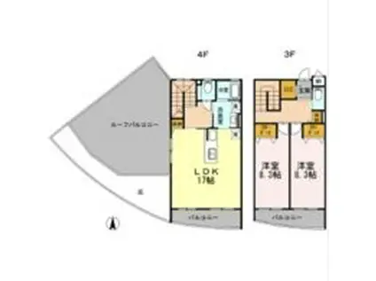 パラボリカ(2LDK/3階)の間取り写真