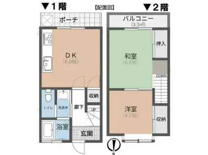 第二メゾン富士(2DK/2階)の間取り写真