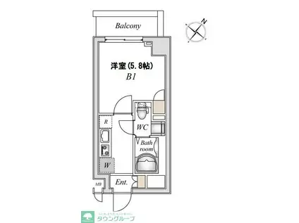 N-STAGE稲城(1K/2階)の間取り写真
