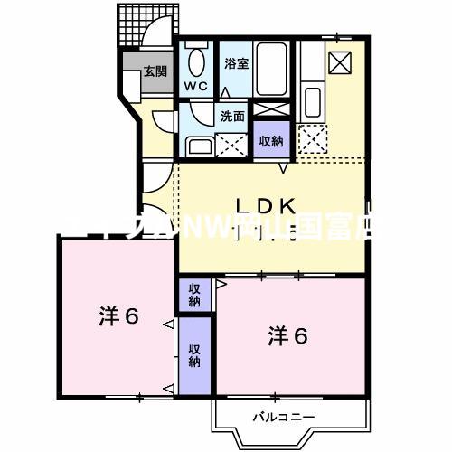 グランツハウスA(2LDK/1階)の間取り写真