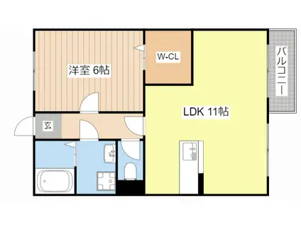 メゾンボヌール(1LDK/1階)の間取り写真