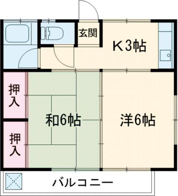 コーポ松沢(2K/2階)の間取り写真