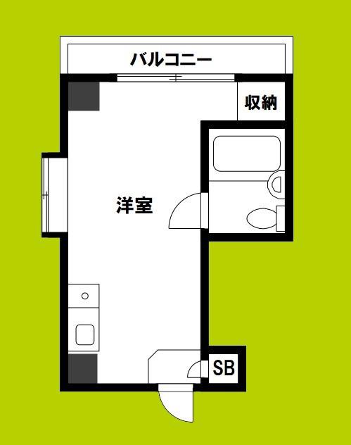 リエールハイム(ワンルーム/2階)の間取り写真
