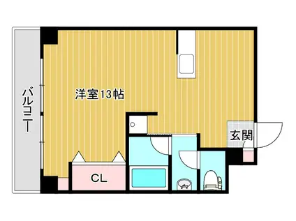 サンライズハイツ(ワンルーム/2階)の間取り写真