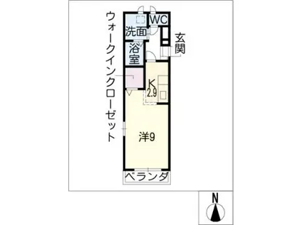 ホワイトベース(1K/1階)の間取り写真