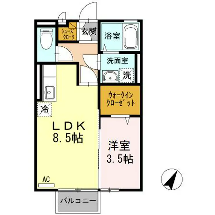 モナリエ平山 1階階 間取り
