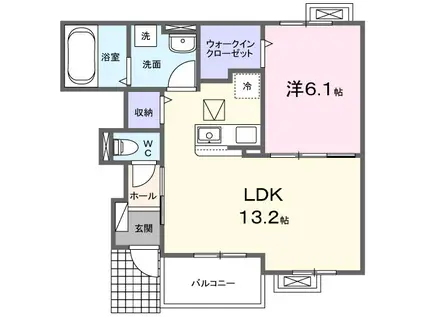 アルドーレ(1LDK/1階)の間取り写真