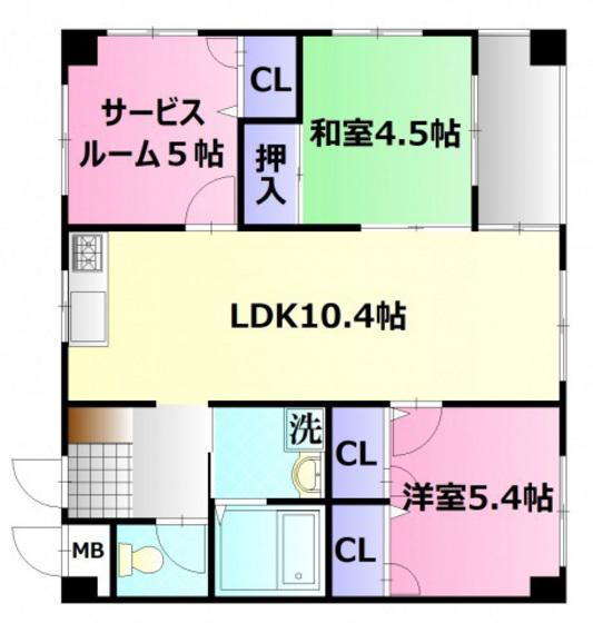 ボヌール(3LDK/1階)の間取り写真