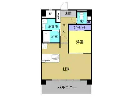 SEAGARDEN船小路(1LDK/6階)の間取り写真