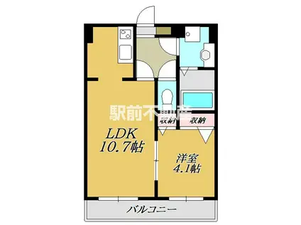 THE RESIDENCE PARK佐賀(1LDK/3階)の間取り写真