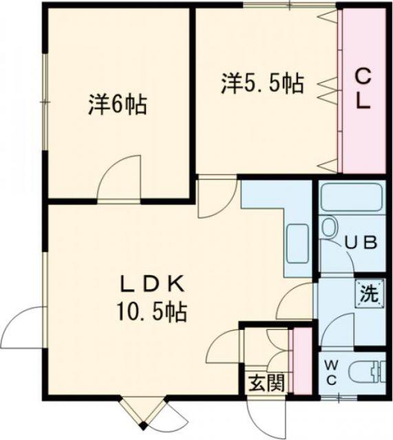 コーポ第一ダックス(2LDK/2階)の間取り写真