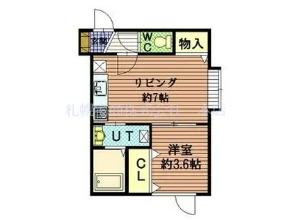 アークコート福住(1DK/3階)の間取り写真