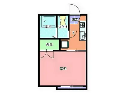 錦ハイツA棟(1K/2階)の間取り写真