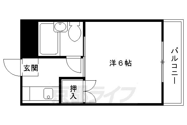 八瀬グリーンハイム(1K/2階)の間取り写真