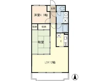 ベルフォーレ弐番館(2LDK/3階)の間取り写真