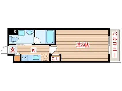 ザ・ブリスフルフォート仙台駅東(1K/2階)の間取り写真