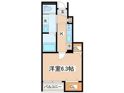 DAICOROII(1K/1階)の間取り写真