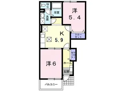 リーオ・ピーノ(2K/1階)の間取り写真