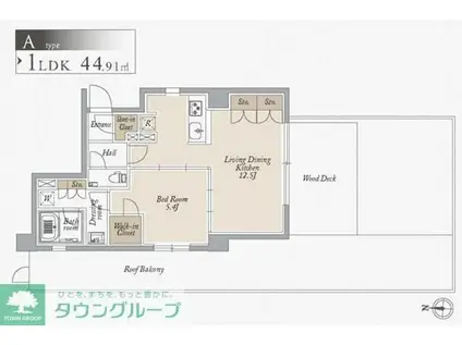オーキッドレジデンス住吉(1LDK/8階)の間取り写真