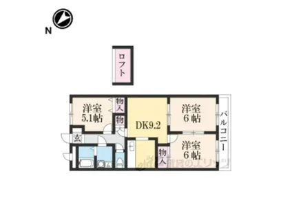 エルブライト(3DK/2階)の間取り写真