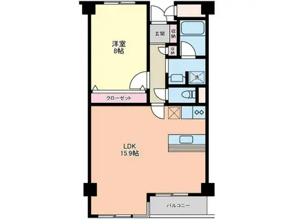 パローマIOGI(1LDK/2階)の間取り写真