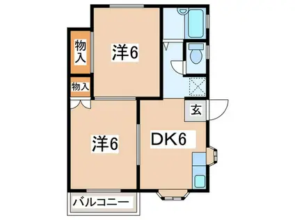 カシーナST(2DK/2階)の間取り写真